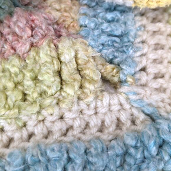 Crochet Unicorn Lovey Security Blanket Handmade Pastel Rainbow Baby Plush 16" - Picture 10 of 11